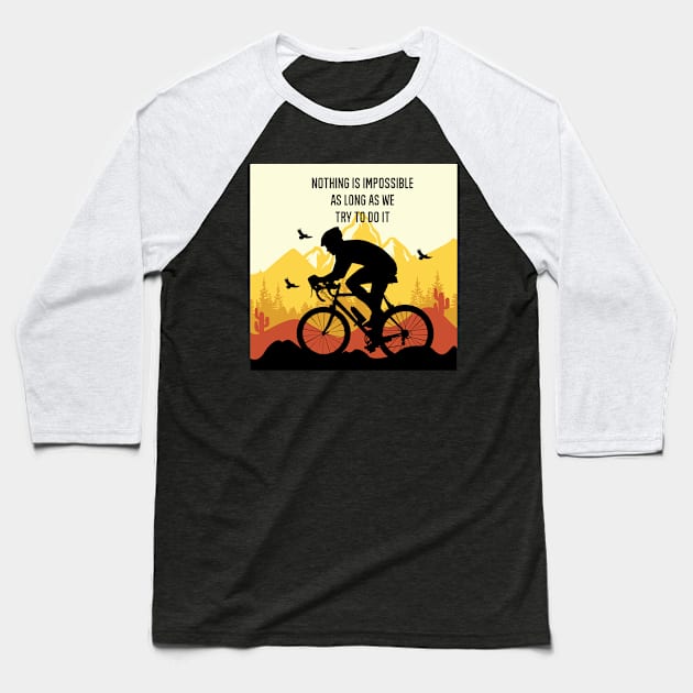 Mountain bicycle Baseball T-Shirt by FIFTY CLOTH